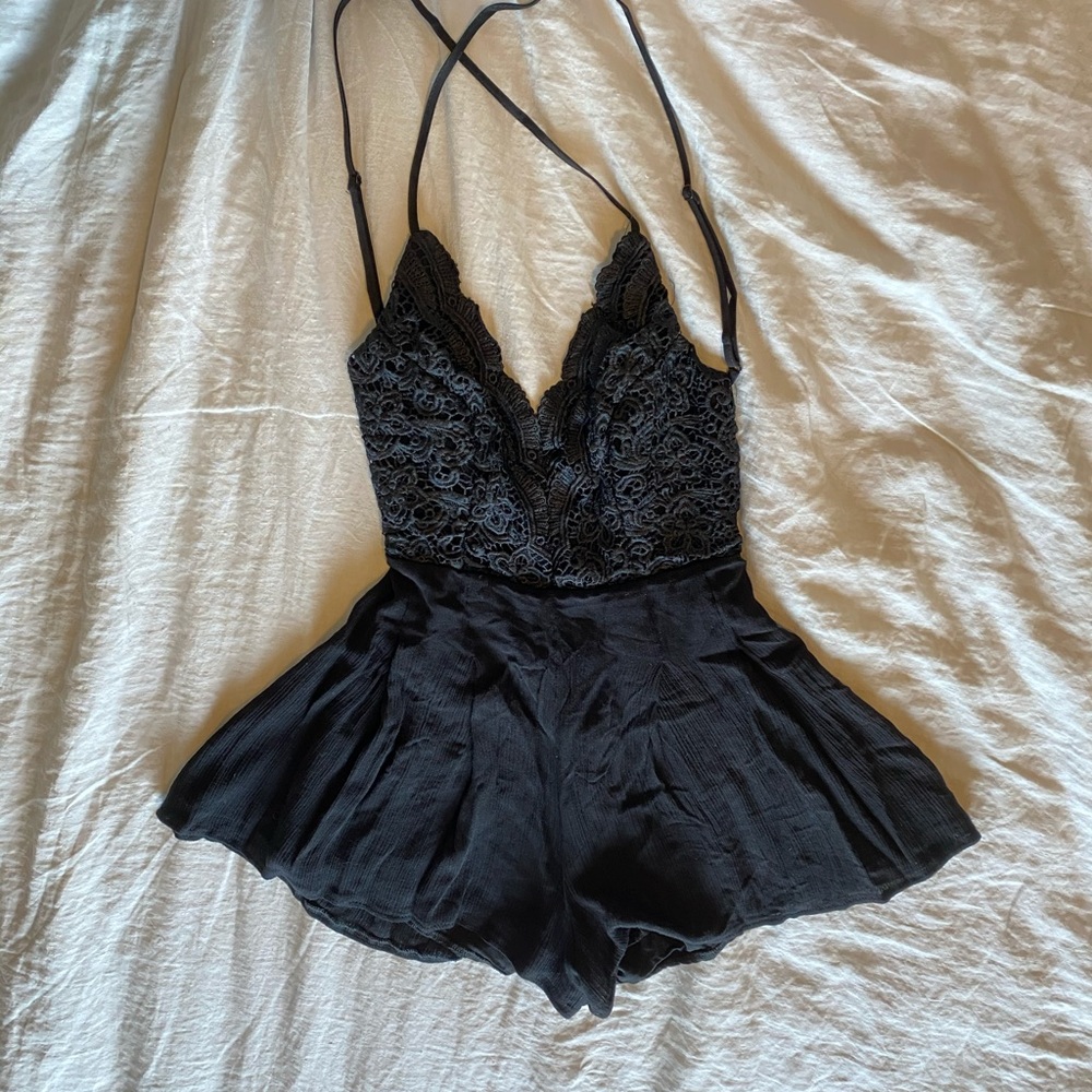 Lulus Black Lace Mini Romper